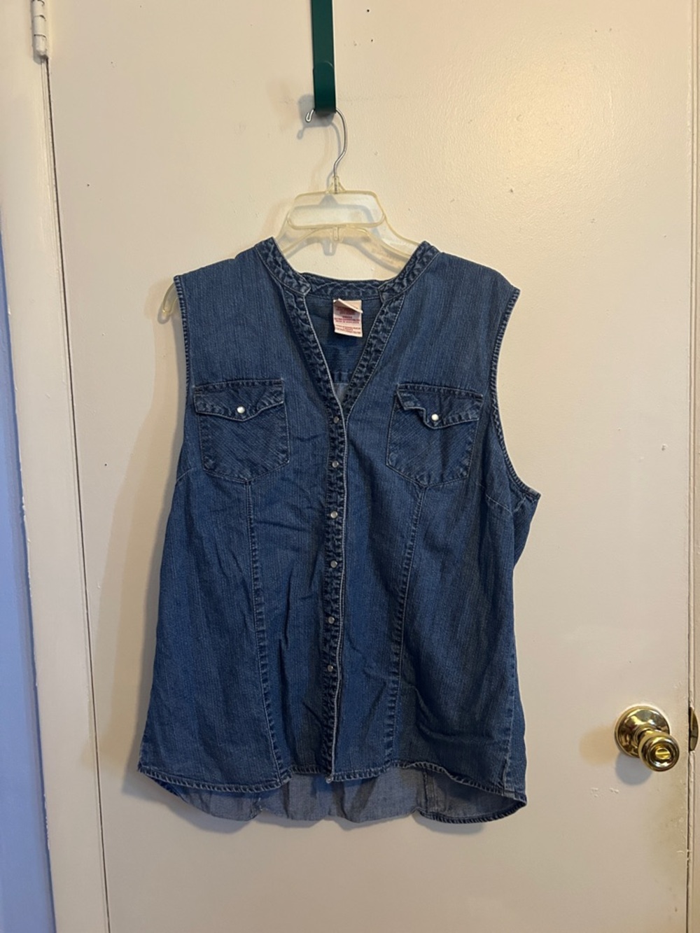 Faded Glory XL (16-18) Jean Button Up Tank Top